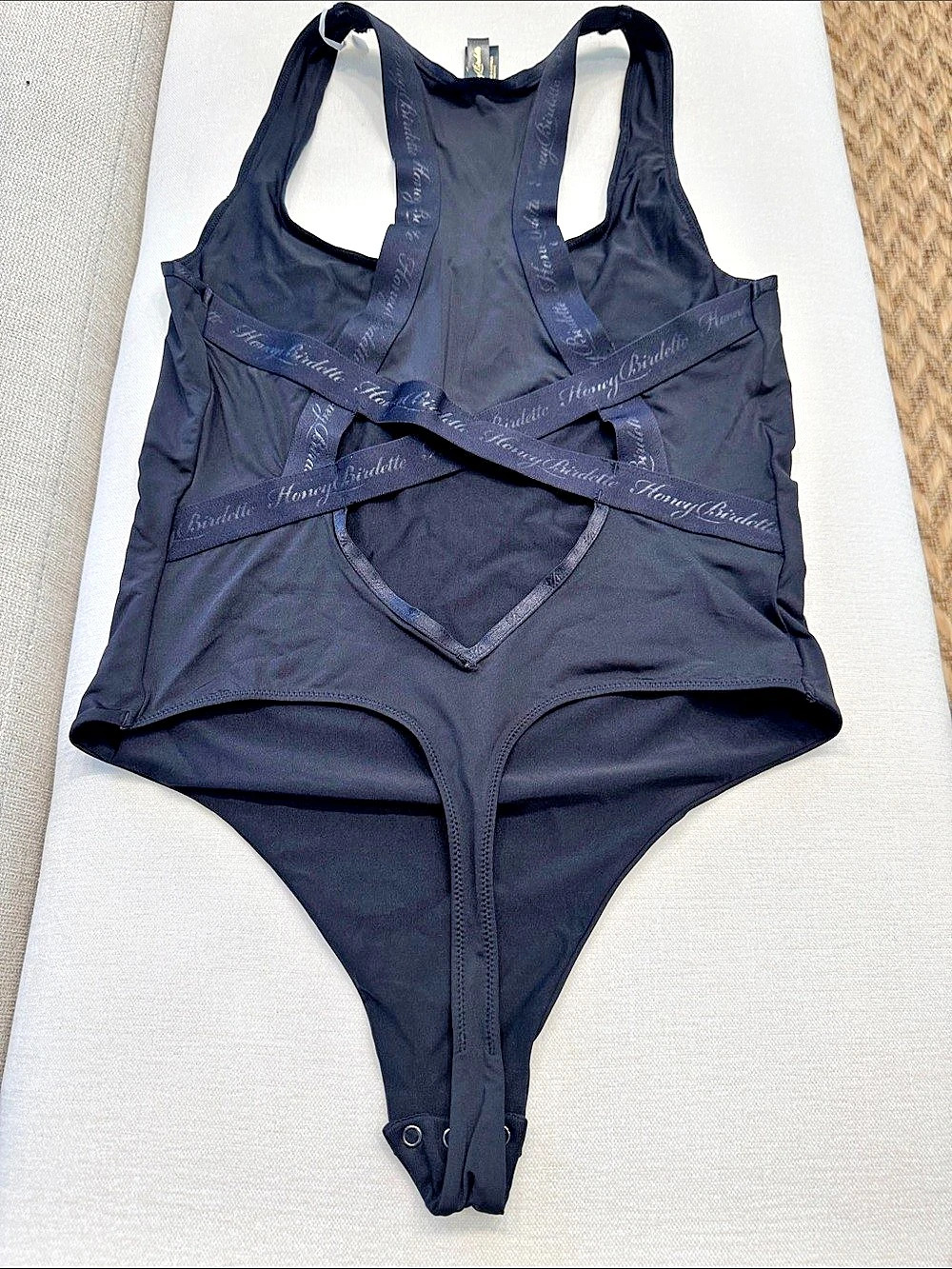 NWT Honey Birdette Essentials Playboy-Back Bodysuit in Black Size Small - Picture 5 of 7